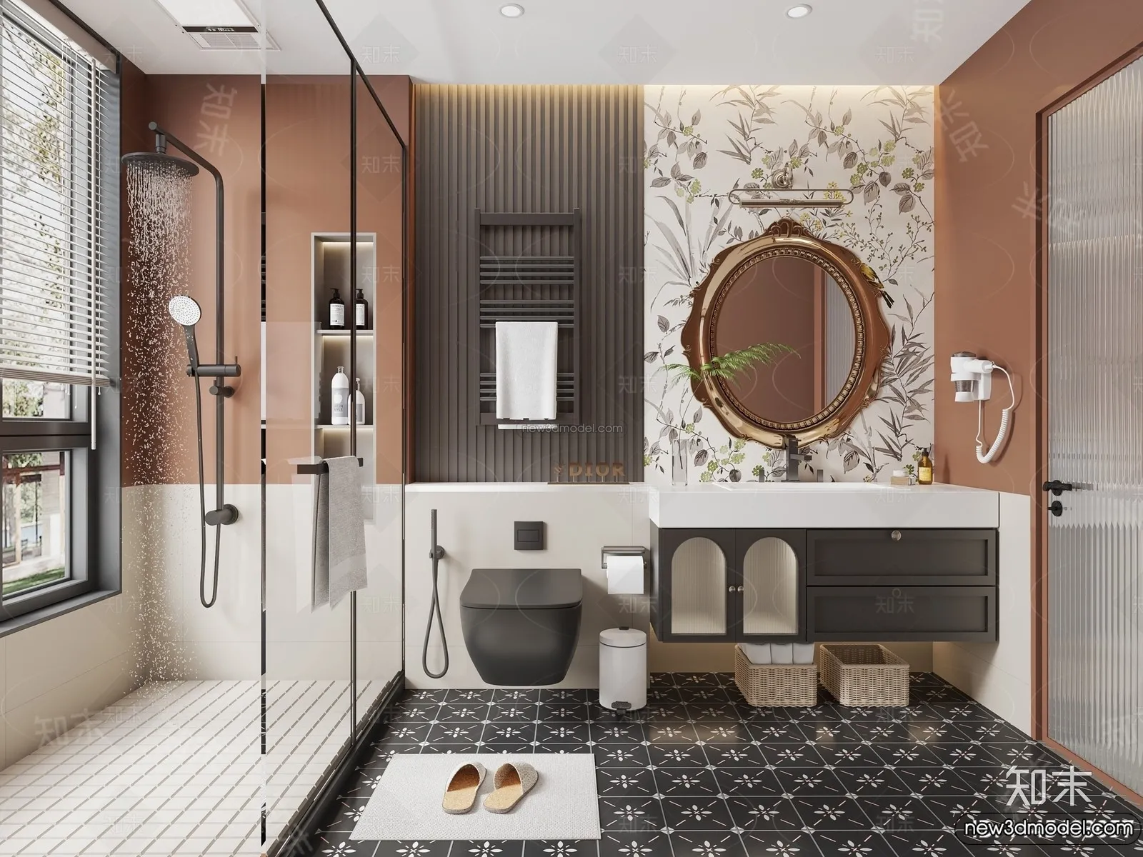 Bathroom – 3D Interior Scene – French Style – 004