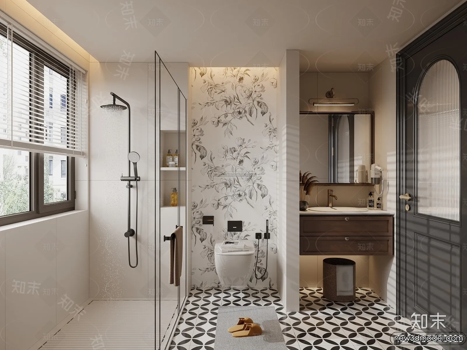 Bathroom – 3D Interior Scene – French Style – 005