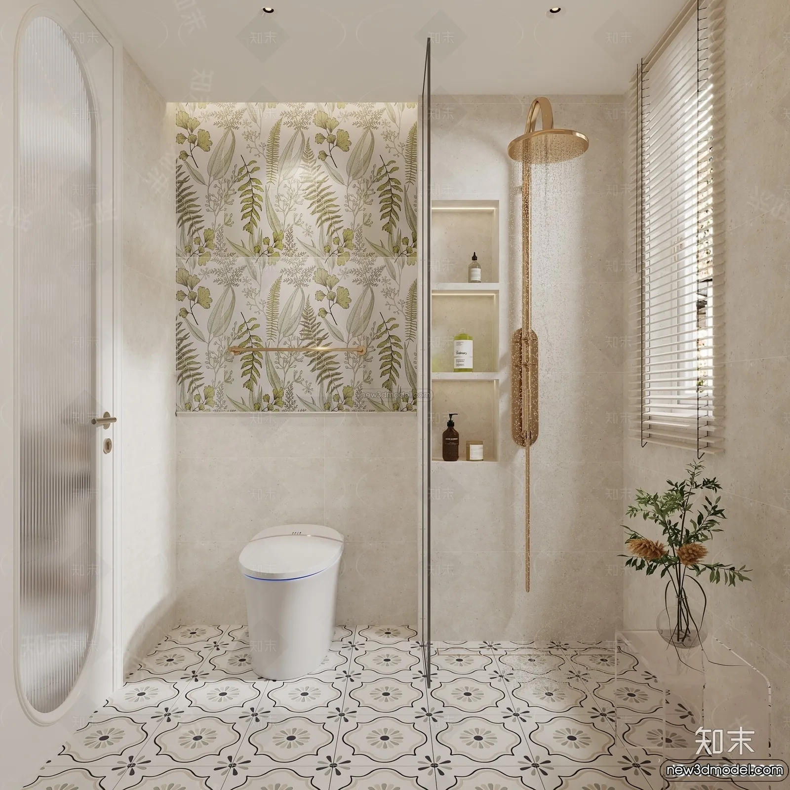 Bathroom – 3D Interior Scene – French Style – 008