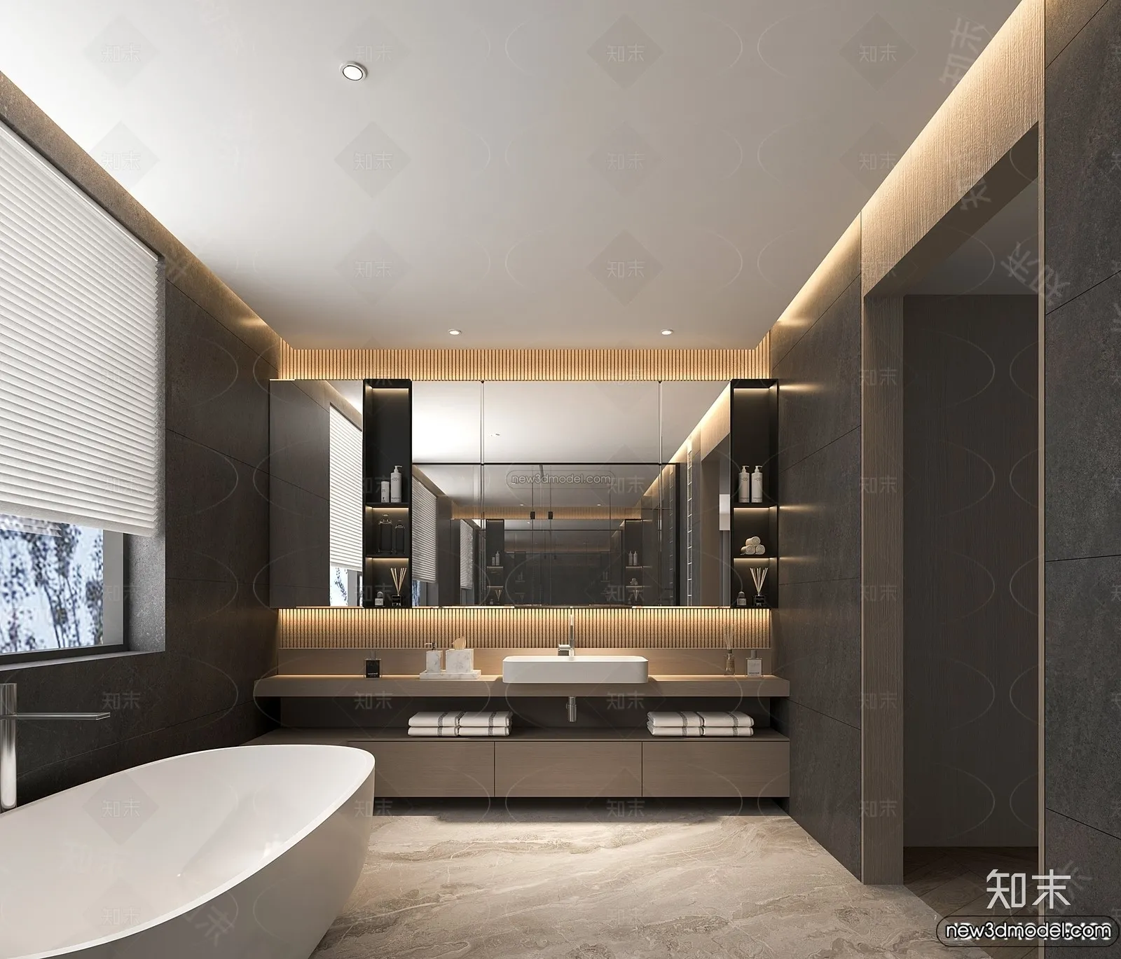 Bathroom – 3D Interior Scene – Italian Style – 002