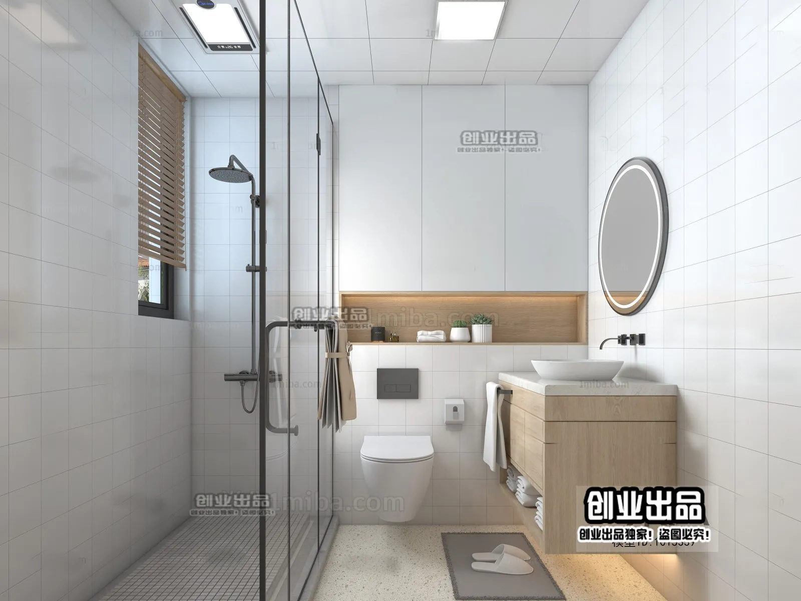 Bathroom 3D Interior Scene – Japanese Style – 002