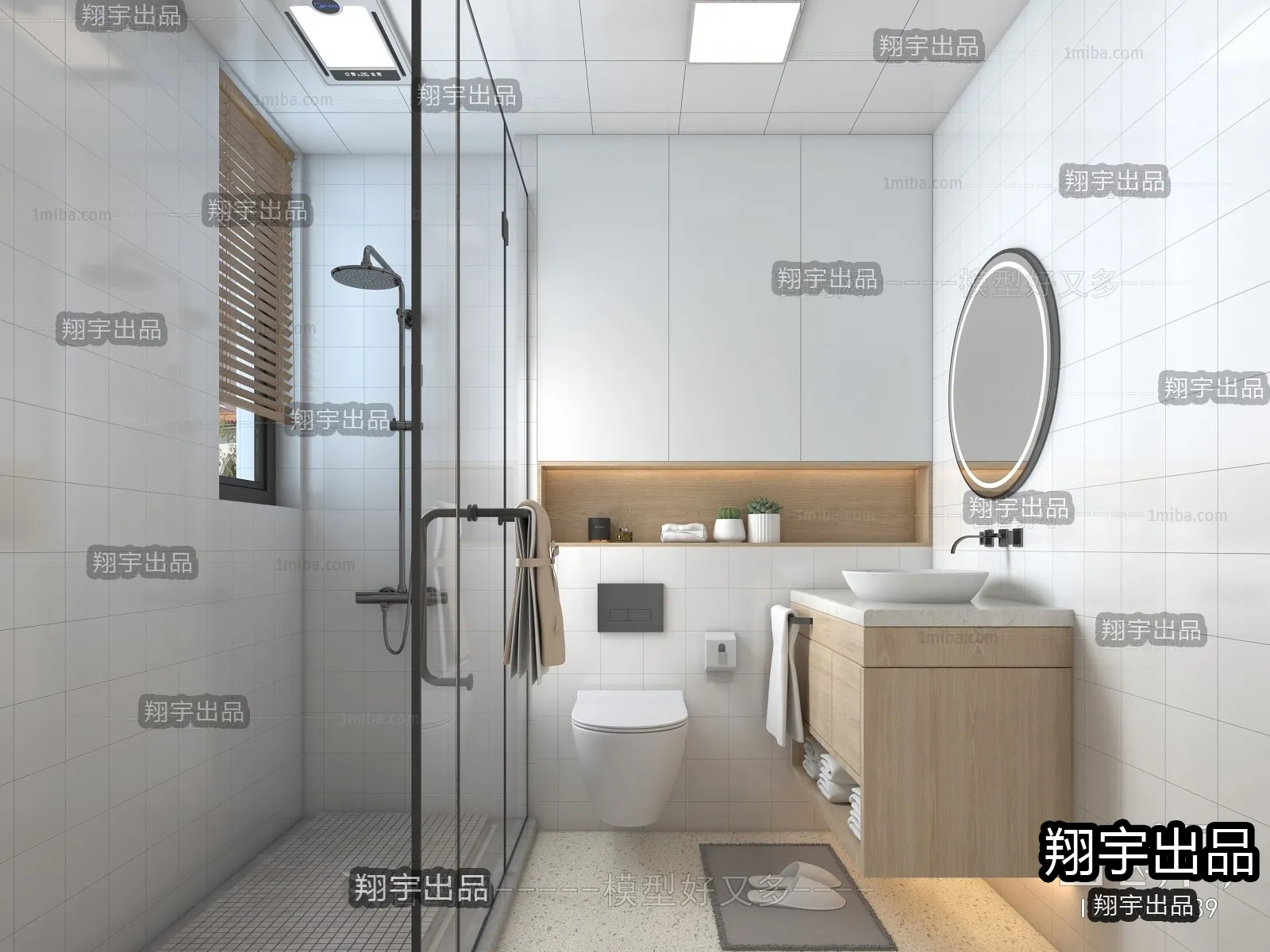 Bathroom 3D Interior Scene – Japanese Style – 006