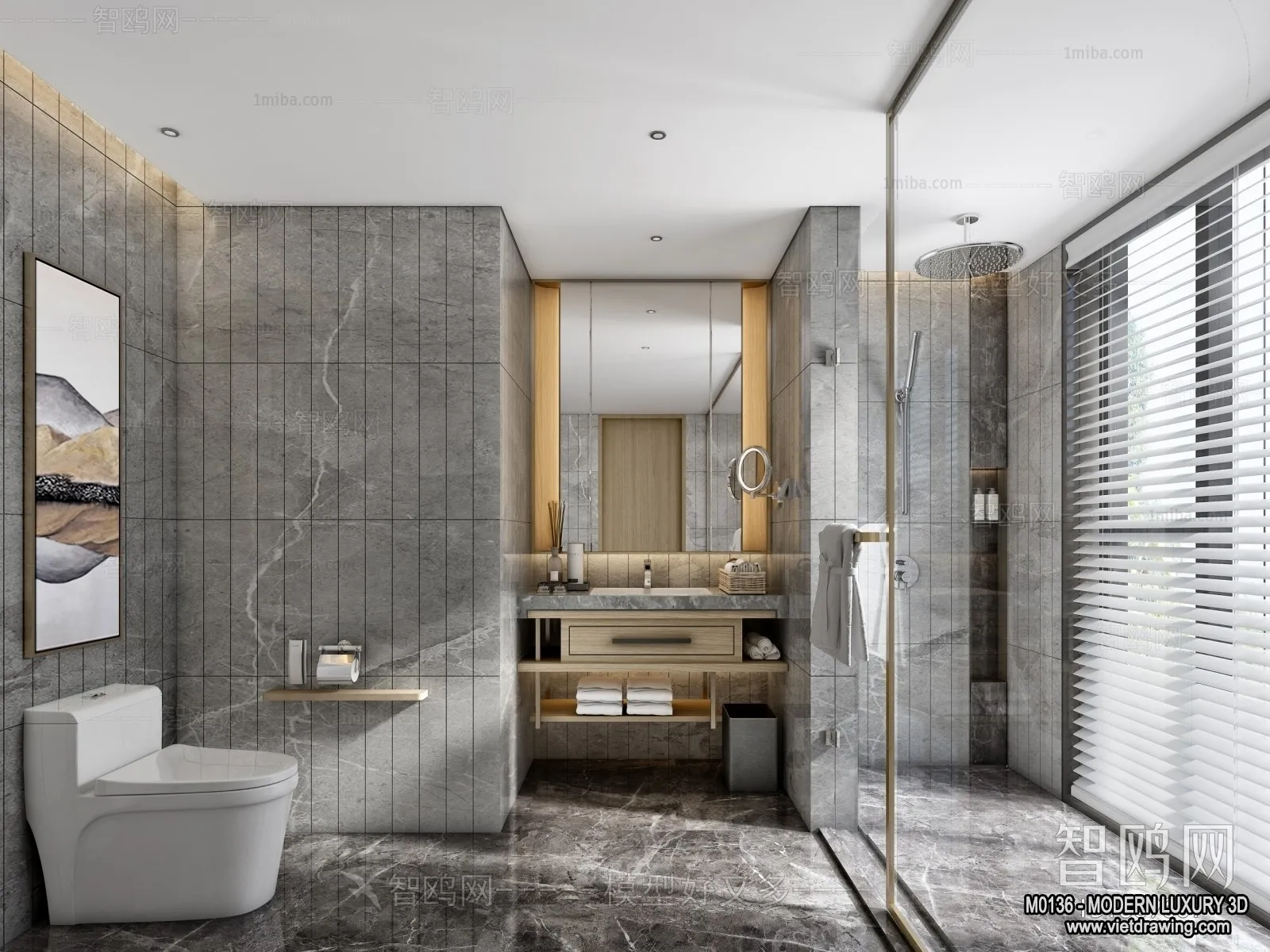 Bathroom – 3D Interior Scene – Luxury Style – 004