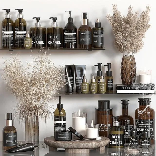 bathroom accessories 04 (with pampass) 3dsMax Model