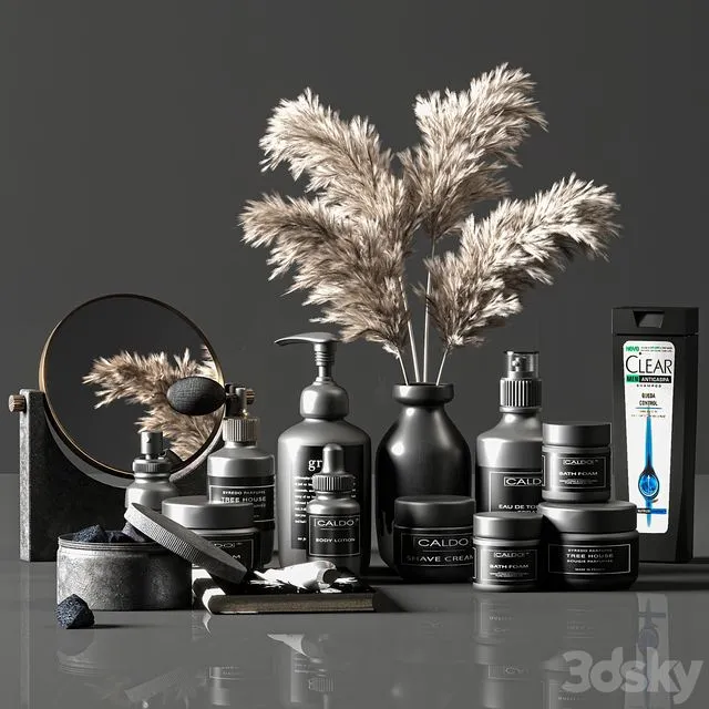 Bathroom accessories.18 with pampas grass 3dsMax Model