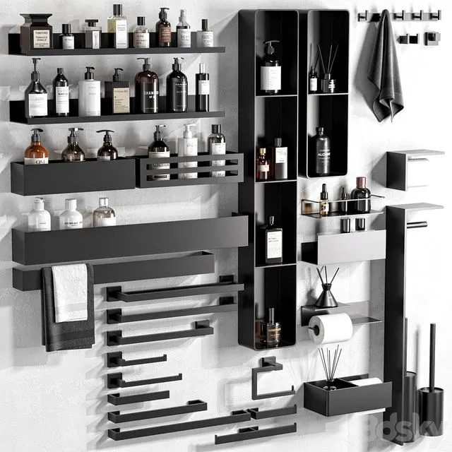 Bathroom accessories 3 with jars 3dsMax Model