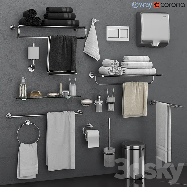 Bathroom accessories GROHE Atrio set 67 3ds Max