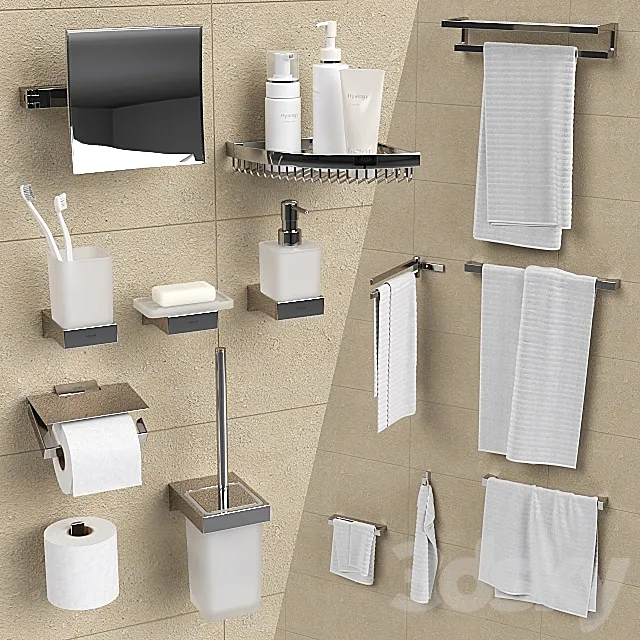 Bathroom accessories Grohe Selection Cube. 3DSMax File