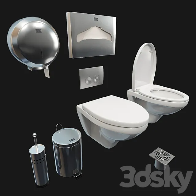 Bathroom accessories Jacob Delafon. BXG. TECE 3DSMax File