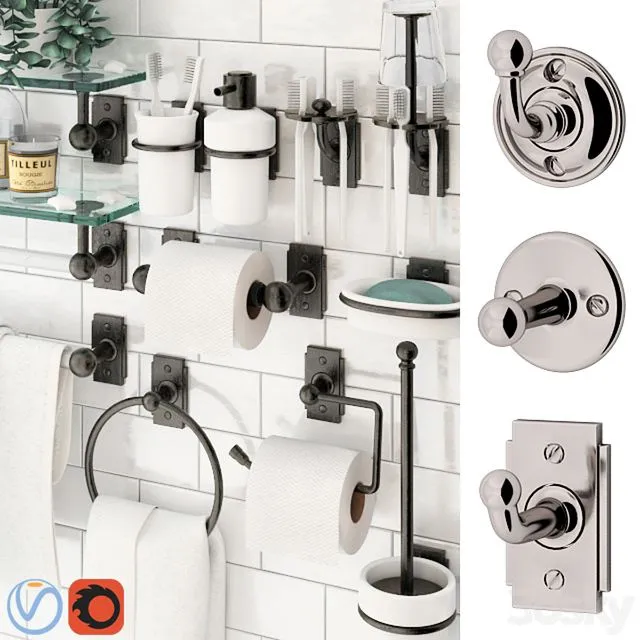 Bathroom accessories Nanzaquatic. Collections Baluster Functional Art Deco 3dsMax Model