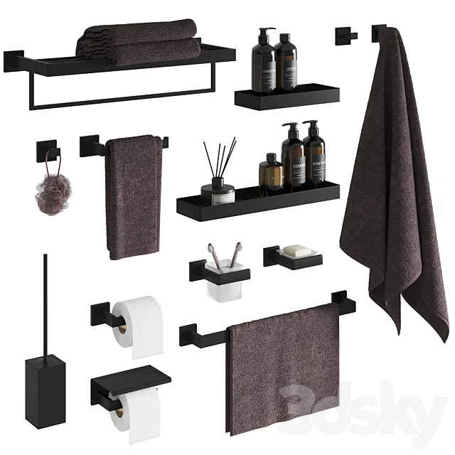 Bathroom Accessories set 3dsMax Model