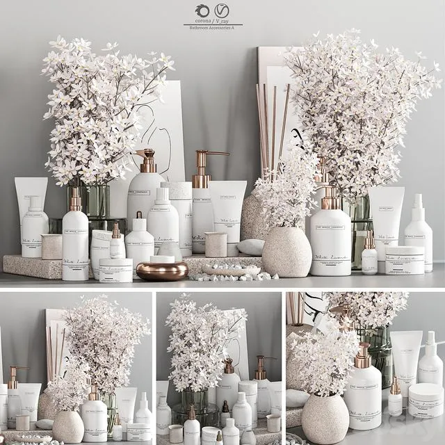 Bathroom Accessories with Plant A 3dsMax Model