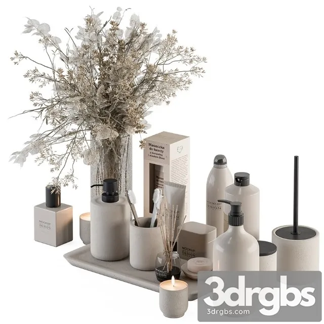 Bathroom Accessory Set with Dried Plants Set 20 3dsmax Download