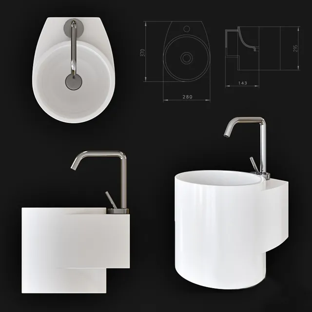 bathroom – AeT Italia Tube Sink 3ds Max