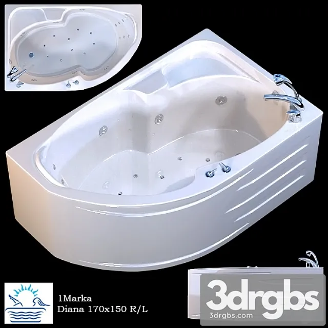 Bathroom Asymmetric 1 Marka Diana 170×105 3dsmax Download