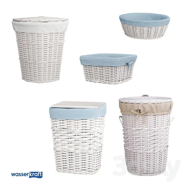 Bathroom baskets_white_OM 3DS Max Model