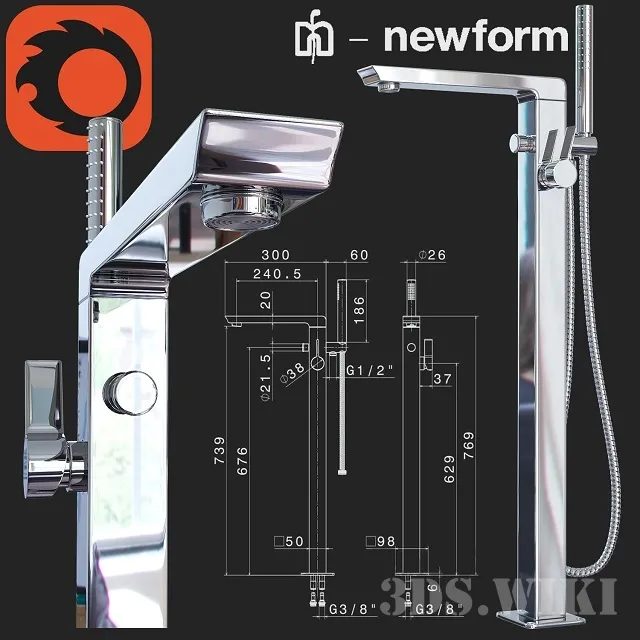 bathroom – Bath mixer Newform Pura Libera 3ds Max