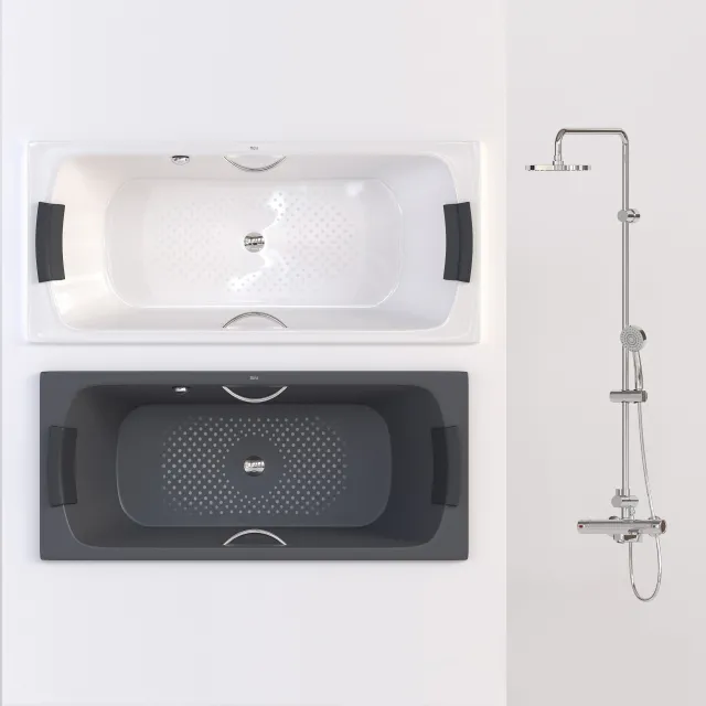 bathroom – Bath Roca Lun and Shower set Victoria – T 3ds Max