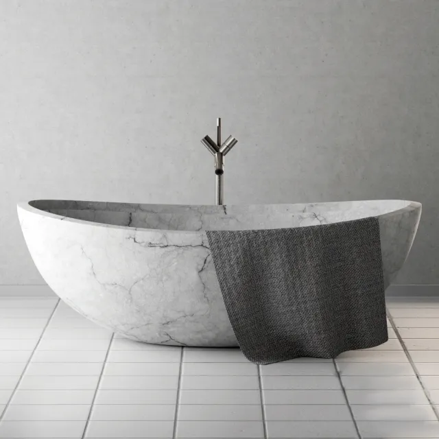 bathroom – Bath stone wite mrable 3ds Max