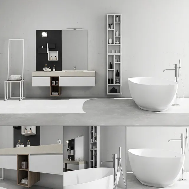 bathroom – Bathroom furniture set Arcom e.Go 3ds Max