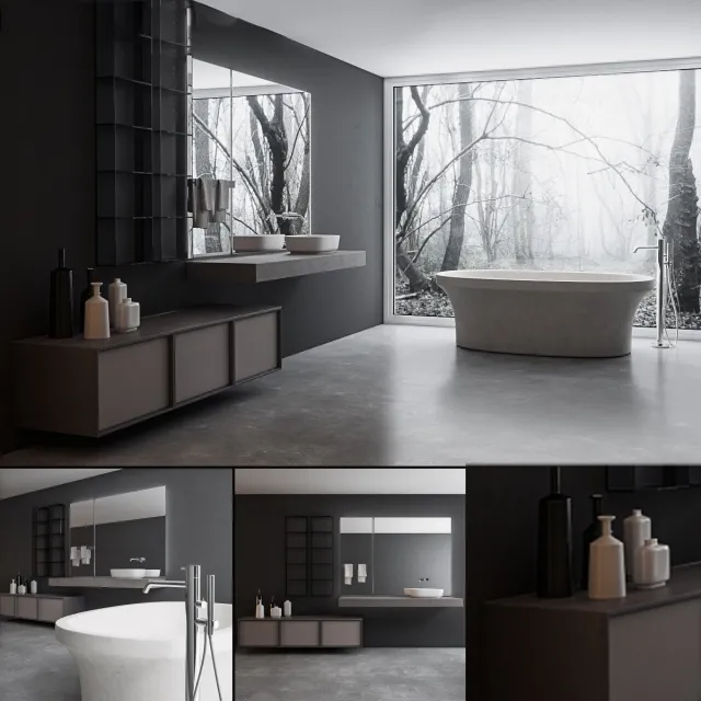 bathroom – Bathroom furniture set Bespoke 3ds Max