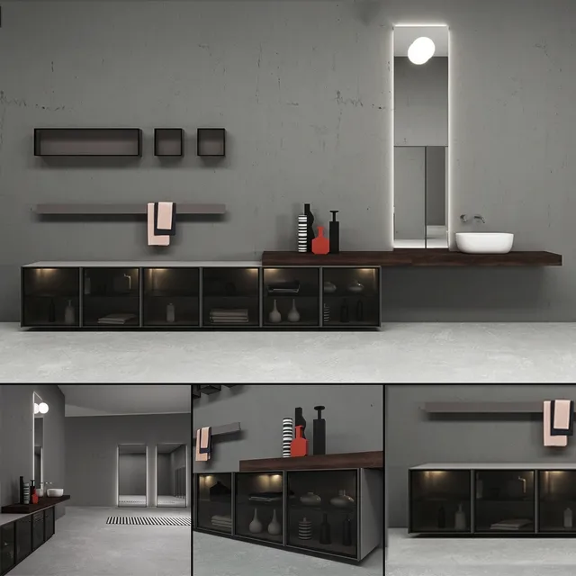 bathroom – Bathroom furniture set Bespoke 4 3ds Max