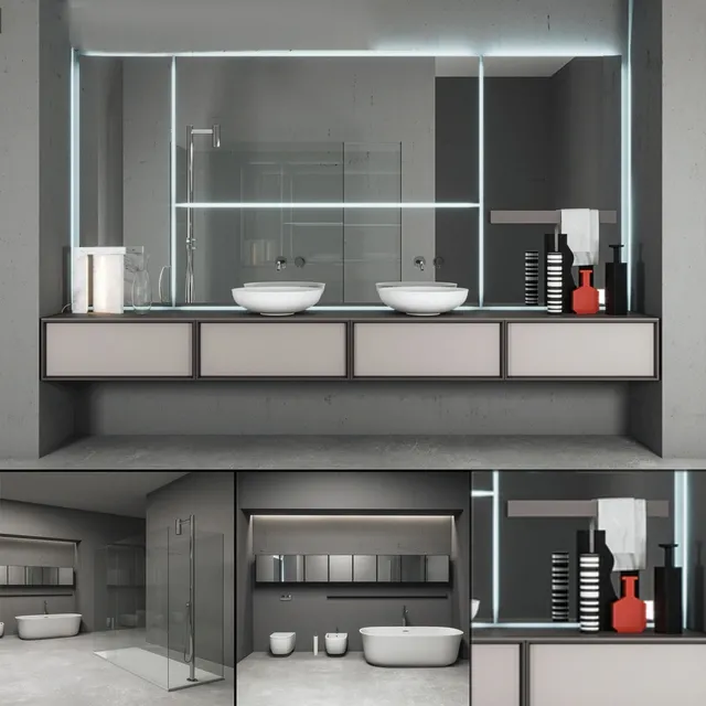 bathroom – Bathroom furniture set Bespoke 5 3ds Max