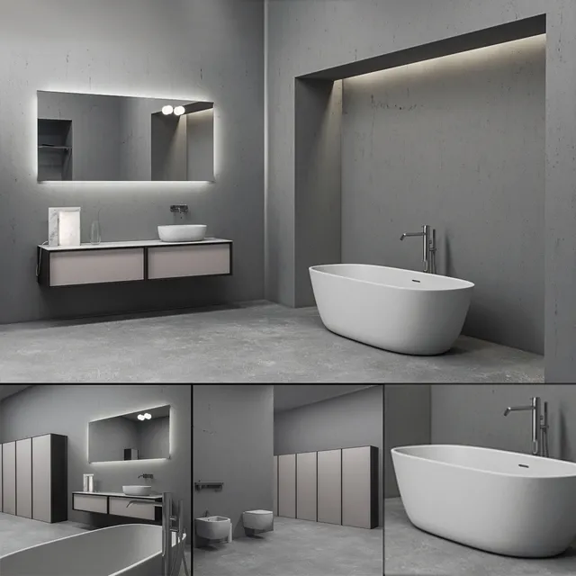 bathroom – Bathroom furniture set Bespoke 6 3ds Max
