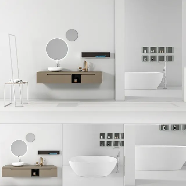 bathroom – Bathroom furniture set Gold 3 3ds Max