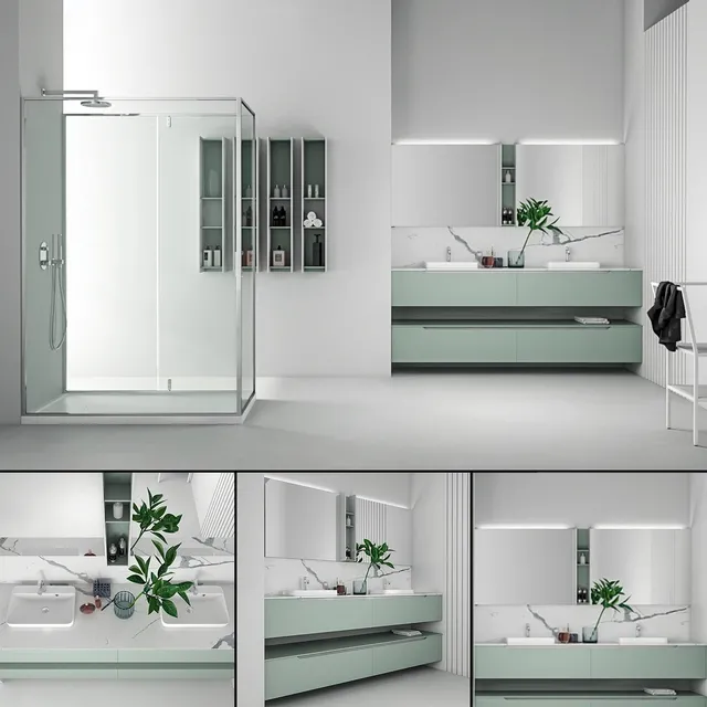 bathroom – Bathroom furniture set Gold 3ds Max