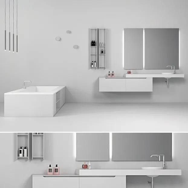 bathroom – Bathroom furniture set Gold 4 3ds Max