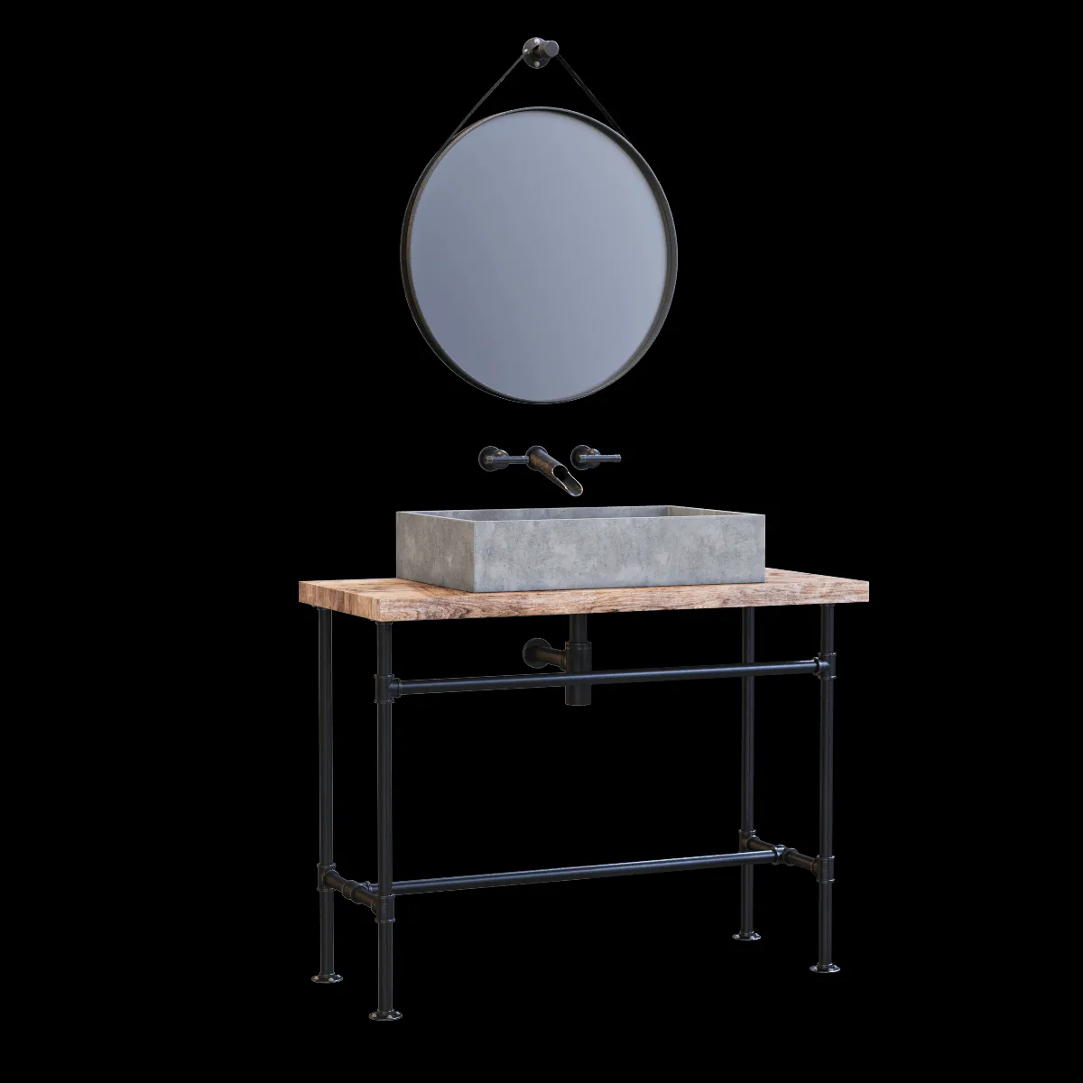 bathroom – Bathroom set in loft style 3ds Max