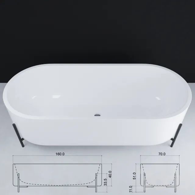 bathroom – Bathtub Villeroy 98 3ds Max