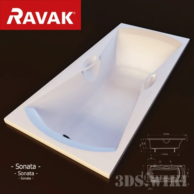 bathroom – Beautiful rectangular bathtub Sonata 3ds Max