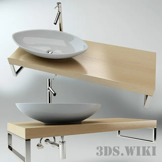 bathroom – Beautiful Wall Mounted Washbasin 3ds Max