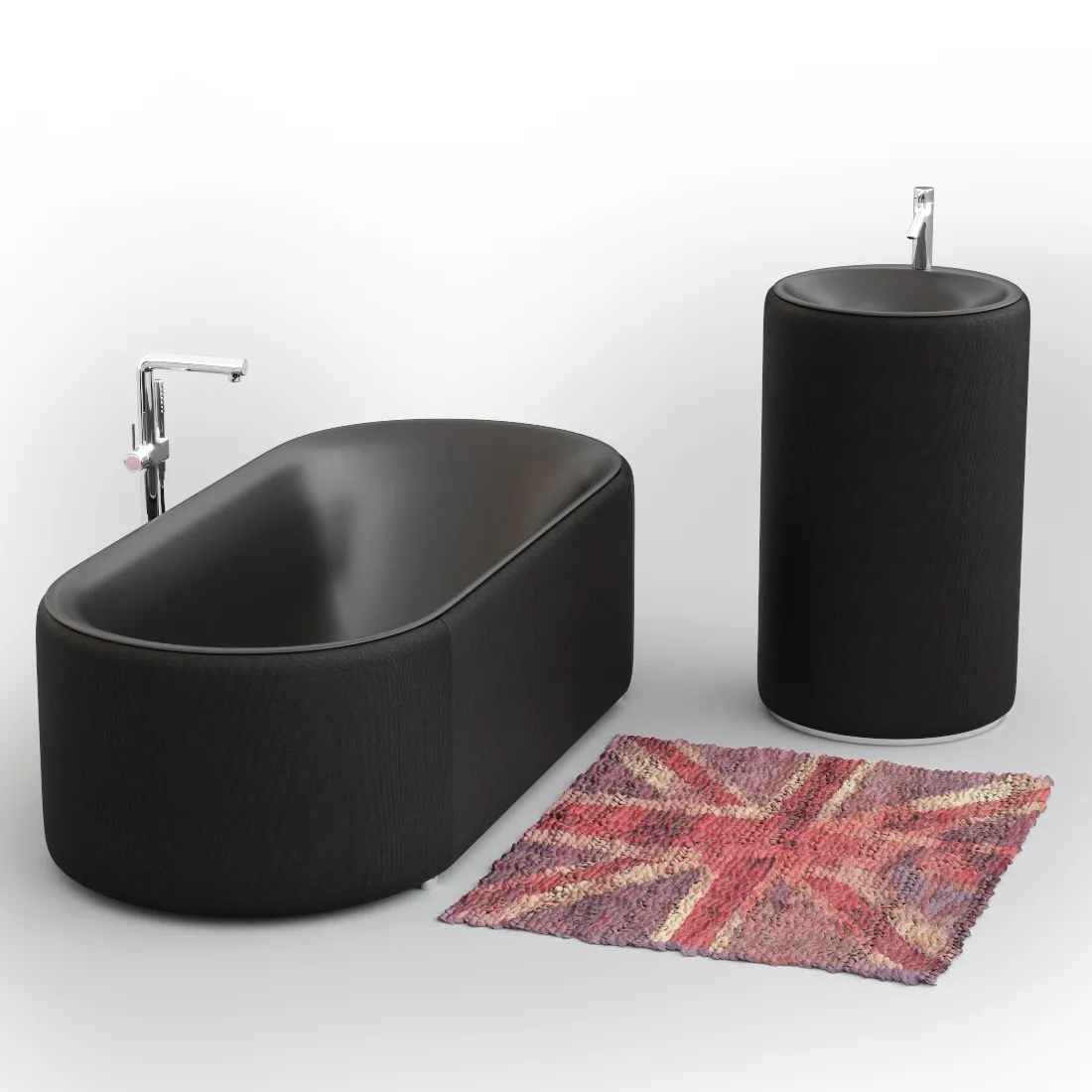 bathroom – Black bath 3 3ds Max