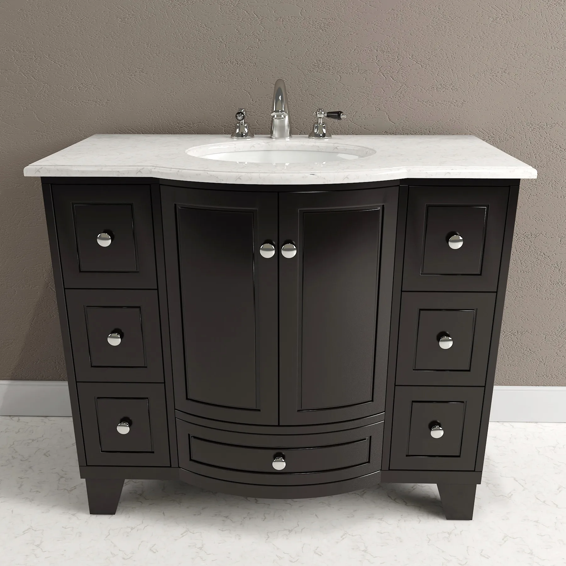bathroom – Carrara marble washbasin 003 3ds Max
