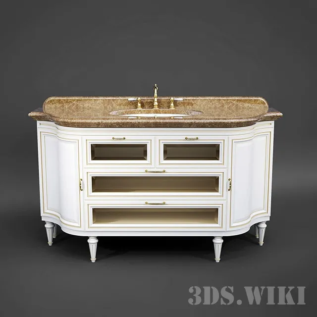 bathroom – Classic vanity unit with sink 3ds Max