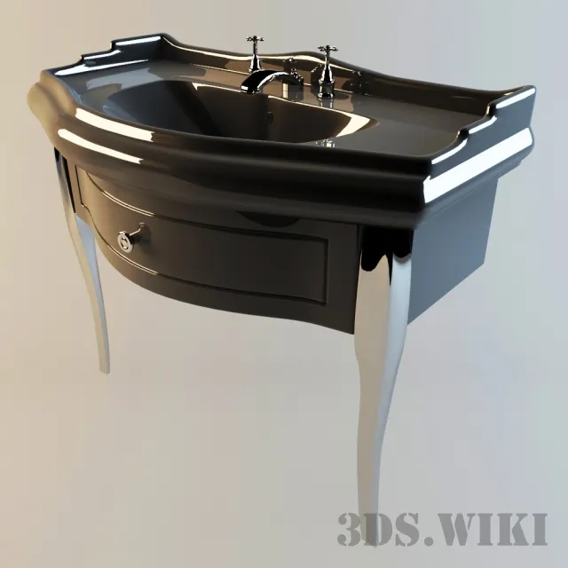 bathroom – Classic washbasin with storage 3ds Max