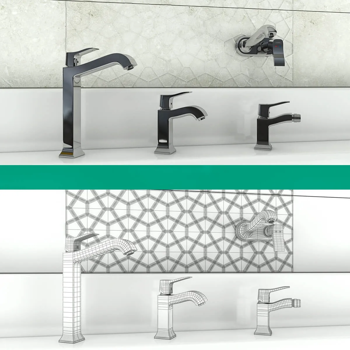 bathroom – Collection of mixers Metris Classic by Hansgrohe. Part 1 3ds Max