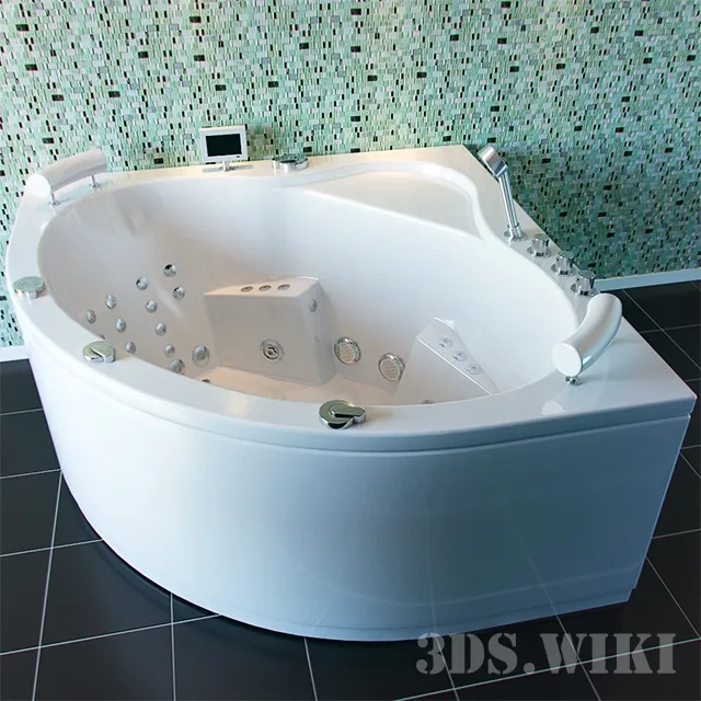 bathroom – Corner Bath EM / Hot Tub HW-002 3ds Max