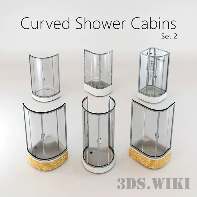 bathroom – Corner shower set 3ds Max