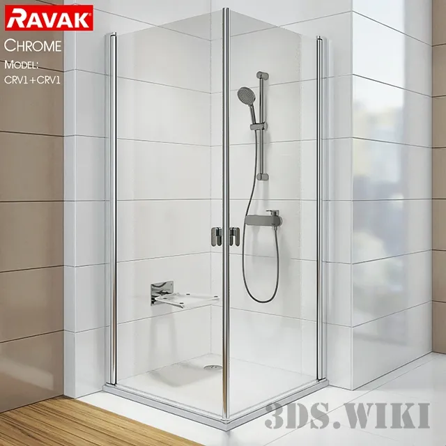 bathroom – Corner showers Ravak Chrome 3ds Max