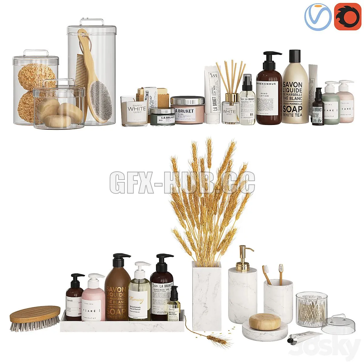 Bathroom Decor Accessories and Cosmetics – Light 3dsMax Model