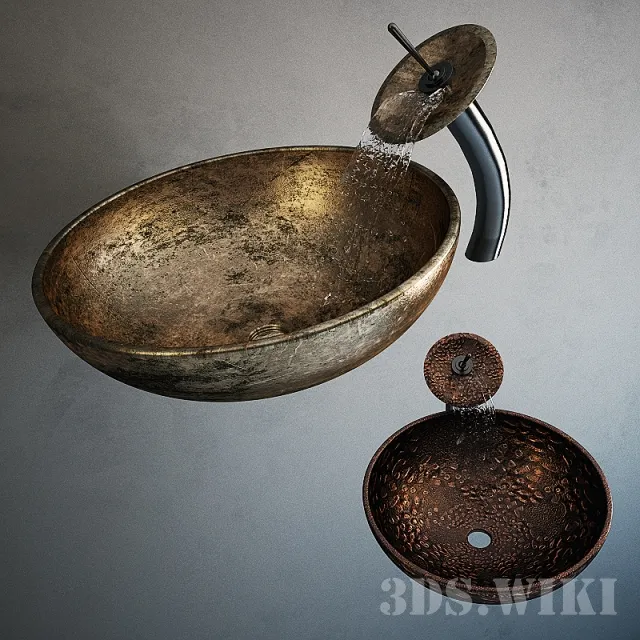 bathroom – Designer iron washbasin 3ds Max