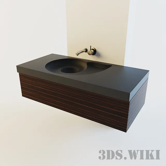 bathroom – Designer rectangular washbasin 3ds Max