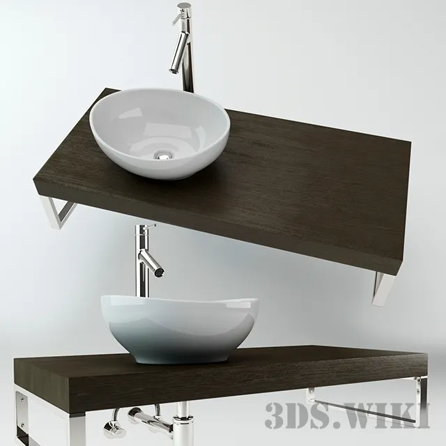 bathroom – Designer Wall Mounted Washbasin 3ds Max