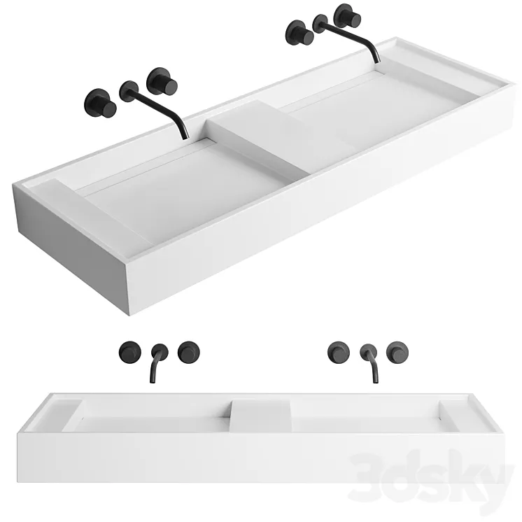 Bathroom double sink MIRAGGIO 3DS Max Model