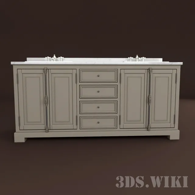 bathroom – Double washbasin Casement Double Vanity Sink 3ds Max