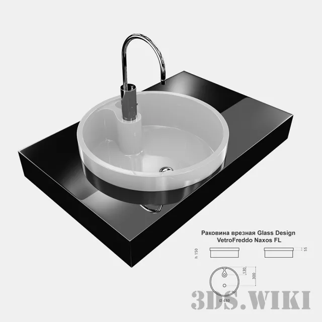 bathroom – Flush sink Glass Design 3ds Max